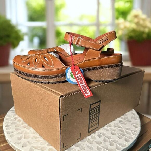 Pikolinos $170 Granada W0w 1985c1 Leather Mary Jane Closed Toe Sandals Womens Si - Picture 6 of 15